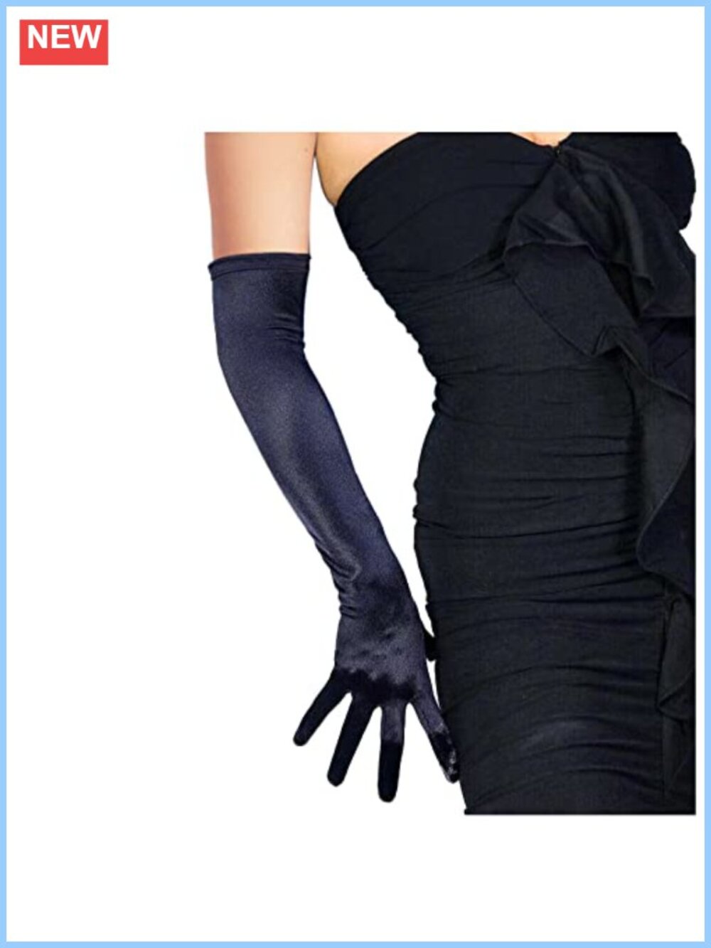 Satin Opera Gloves 21 Inch Elbow Length Stretchy Evening Party Cosplay